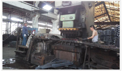 Hot punching and leveling Hot punching and leveling